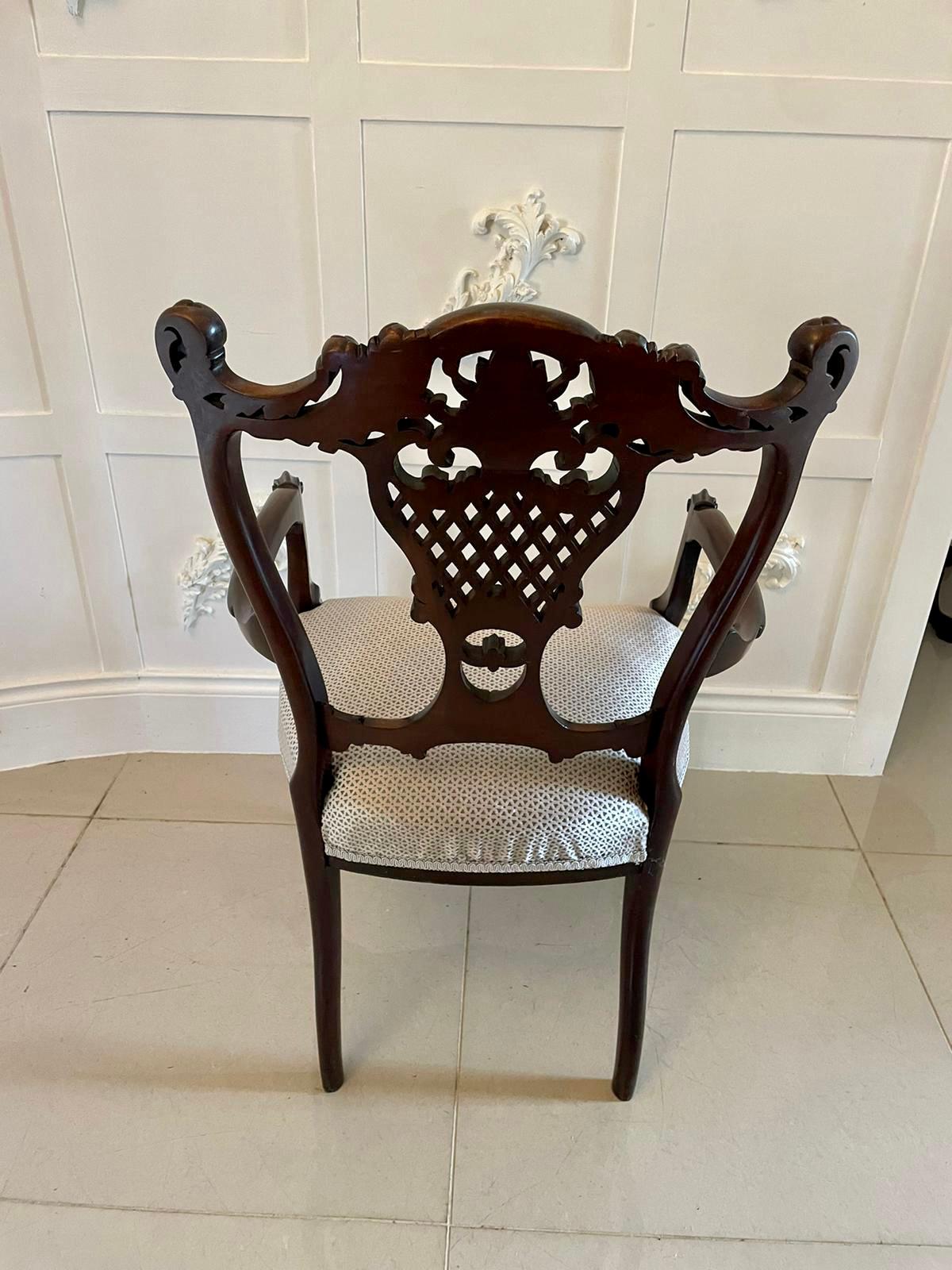 19th Century Fine Quality Antique Victorian Mahogany Carved Arm/Desk Chair For Sale
