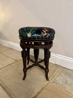 Fine quality antique Victorian mahogany revolving piano stool