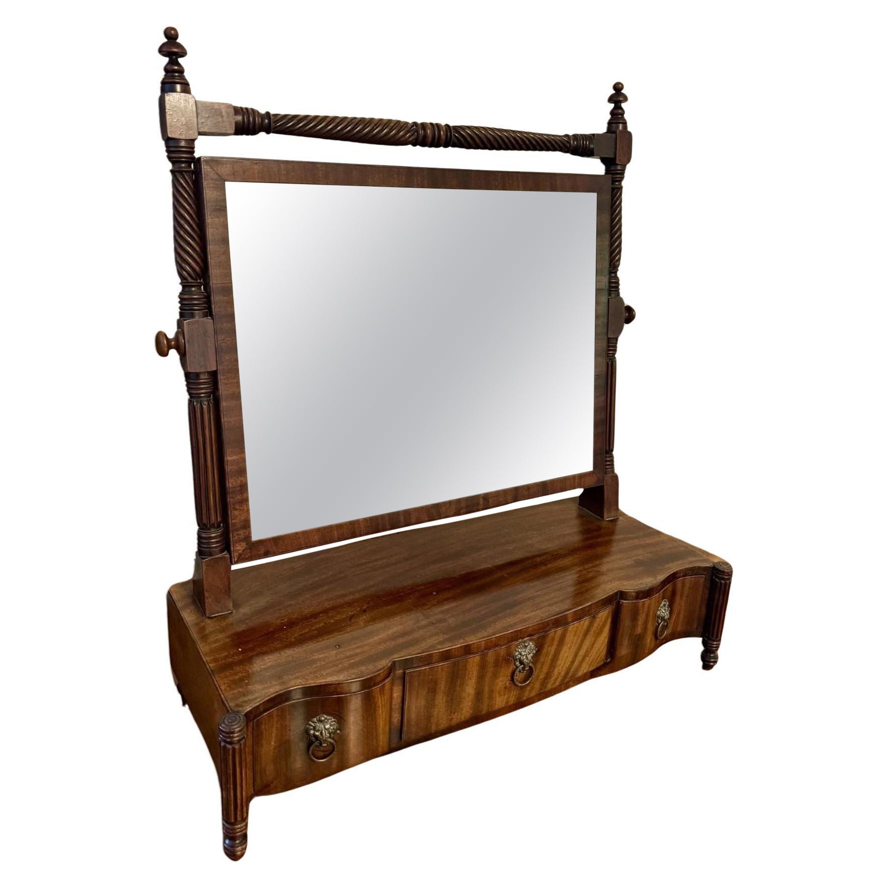 Fine quality antique Victorian mahogany swing mirror