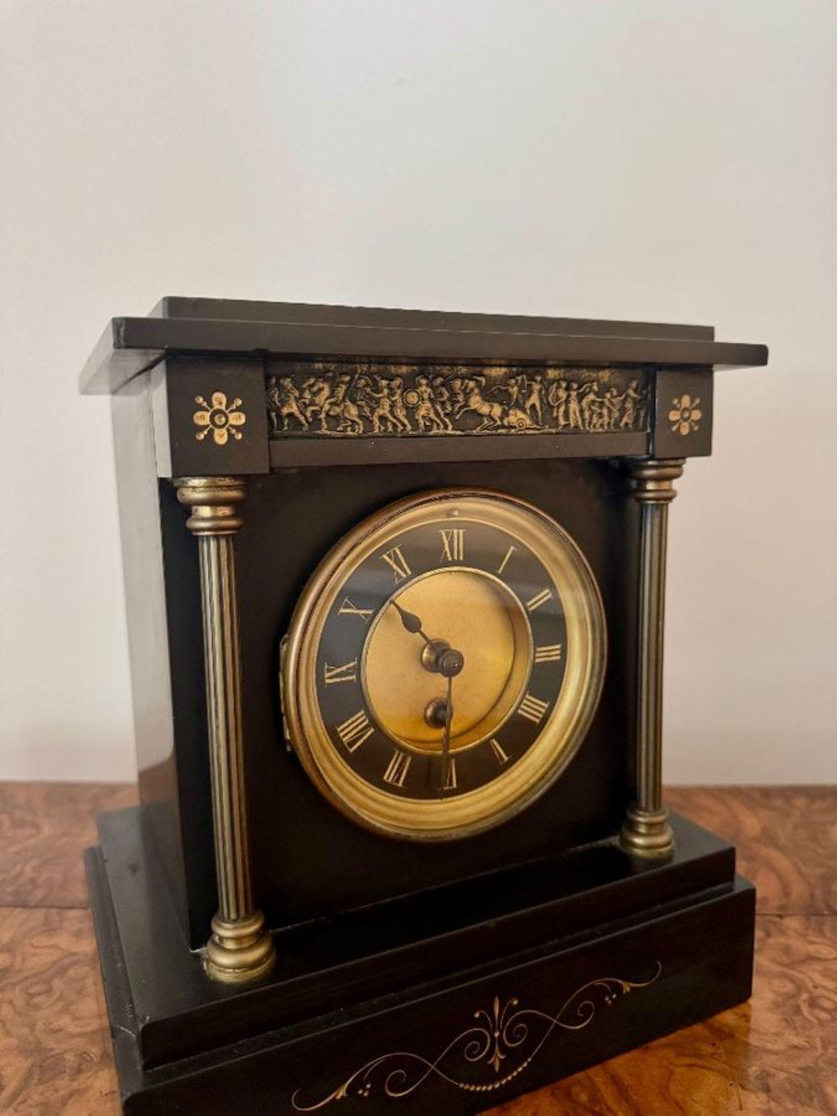 Brass Fine quality antique Victorian mantle clock For Sale