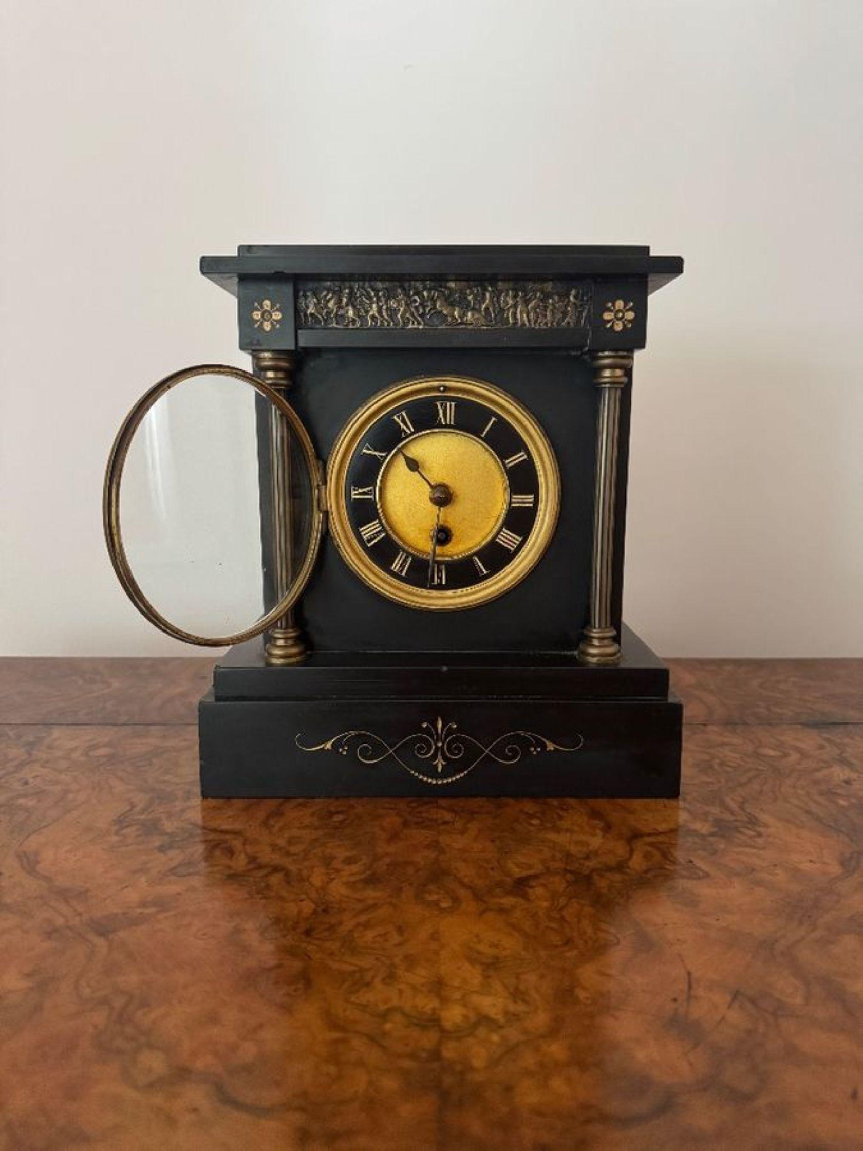 Fine quality antique Victorian mantle clock For Sale 2