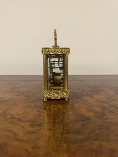 Fine quality antique Victorian ornate brass French carriage clock