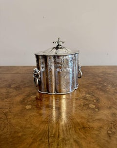 Fine quality antique Victorian ornate silver plated biscuit barrel by Robert & B