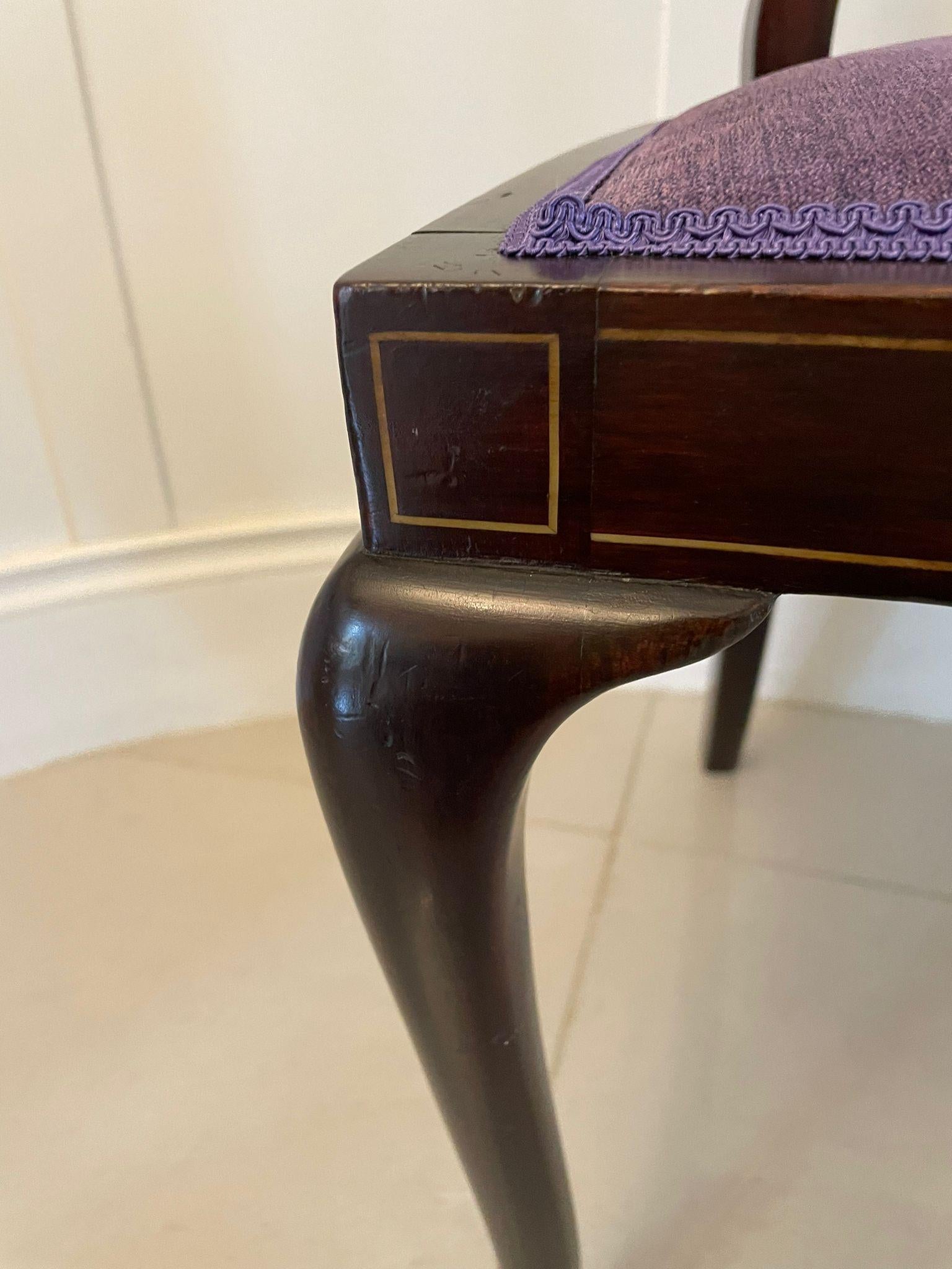 Fine Quality Antique Victorian Set of Four Marquetry Inlaid Chairs For Sale 5