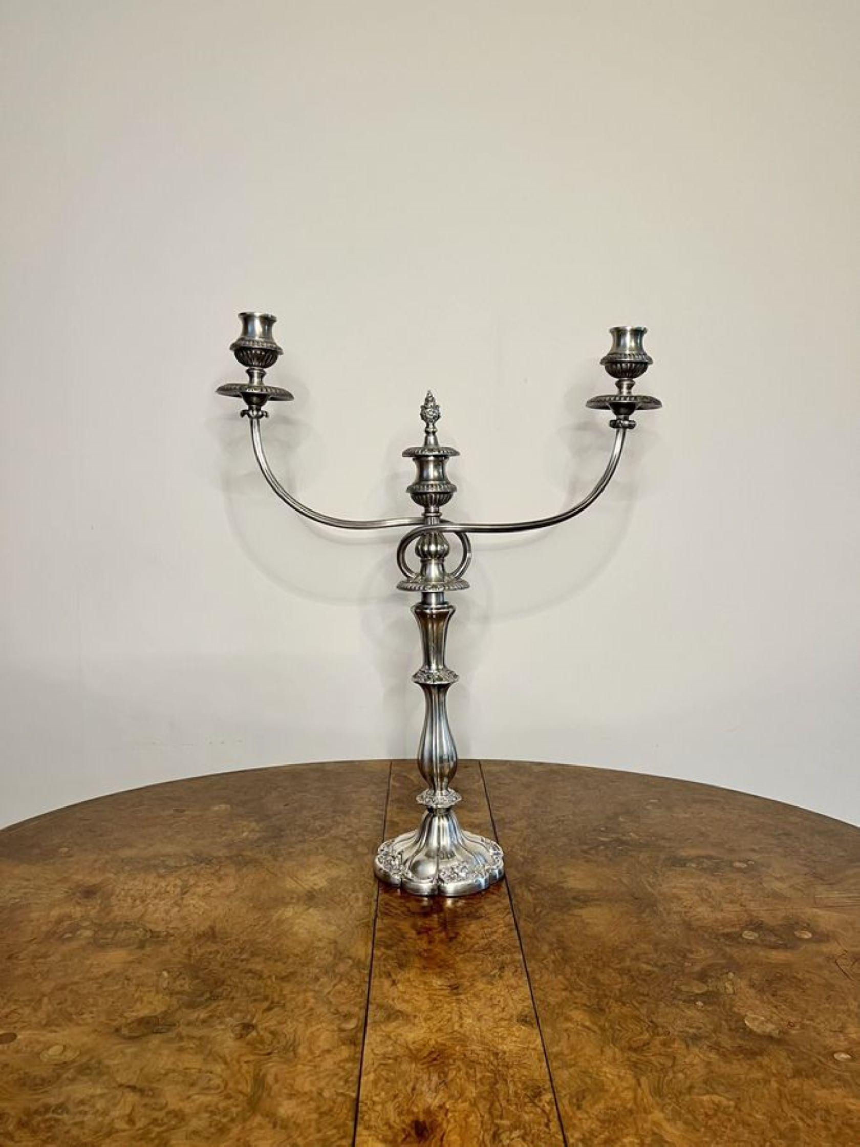 Early Victorian Fine quality antique Victorian silver plated candelabra For Sale
