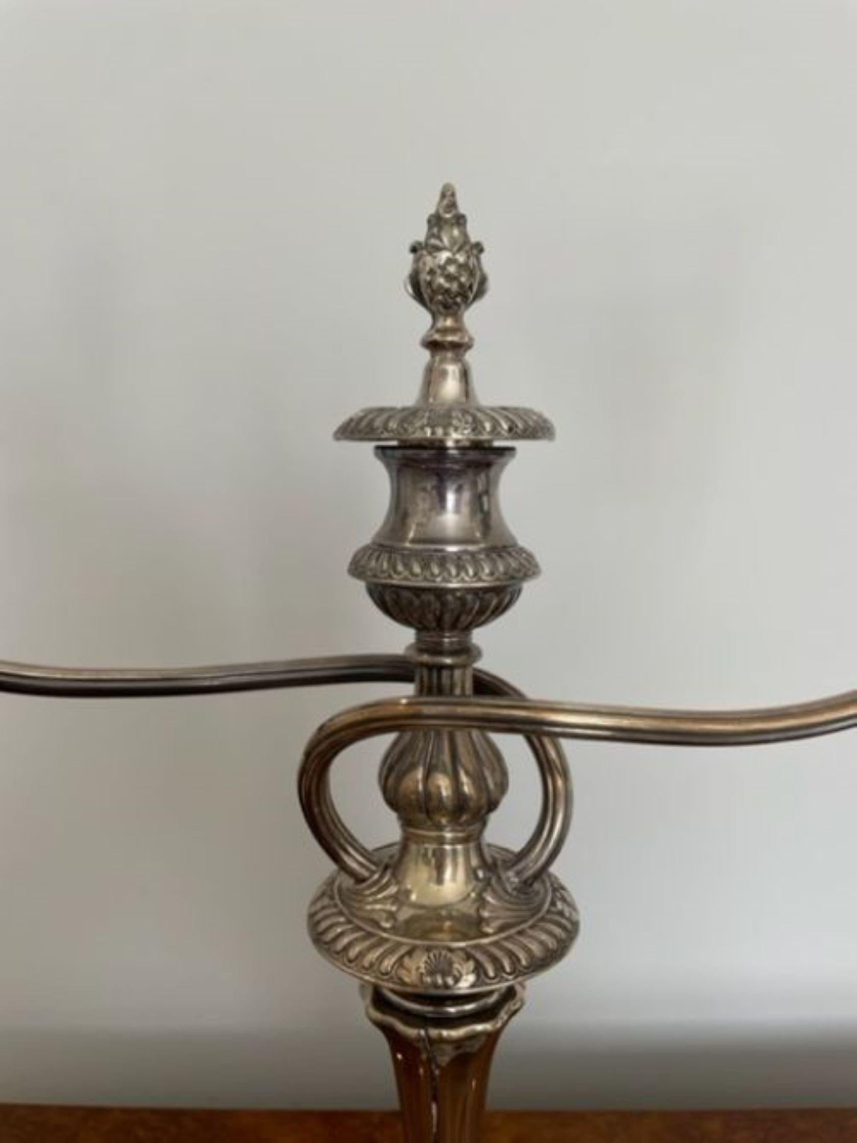 Fine Quality Antique Victorian Silver Plated Candelabra In Good Condition For Sale In Ipswich, GB