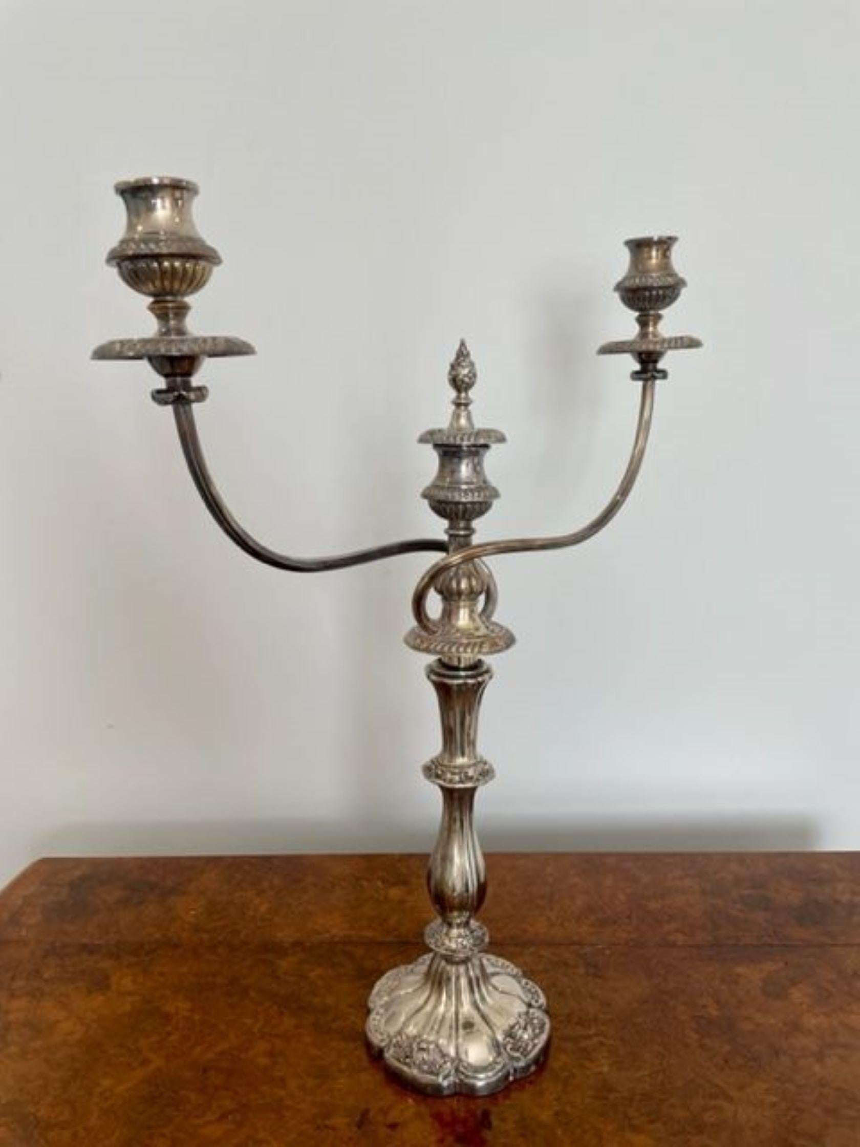 19th Century Fine Quality Antique Victorian Silver Plated Candelabra For Sale