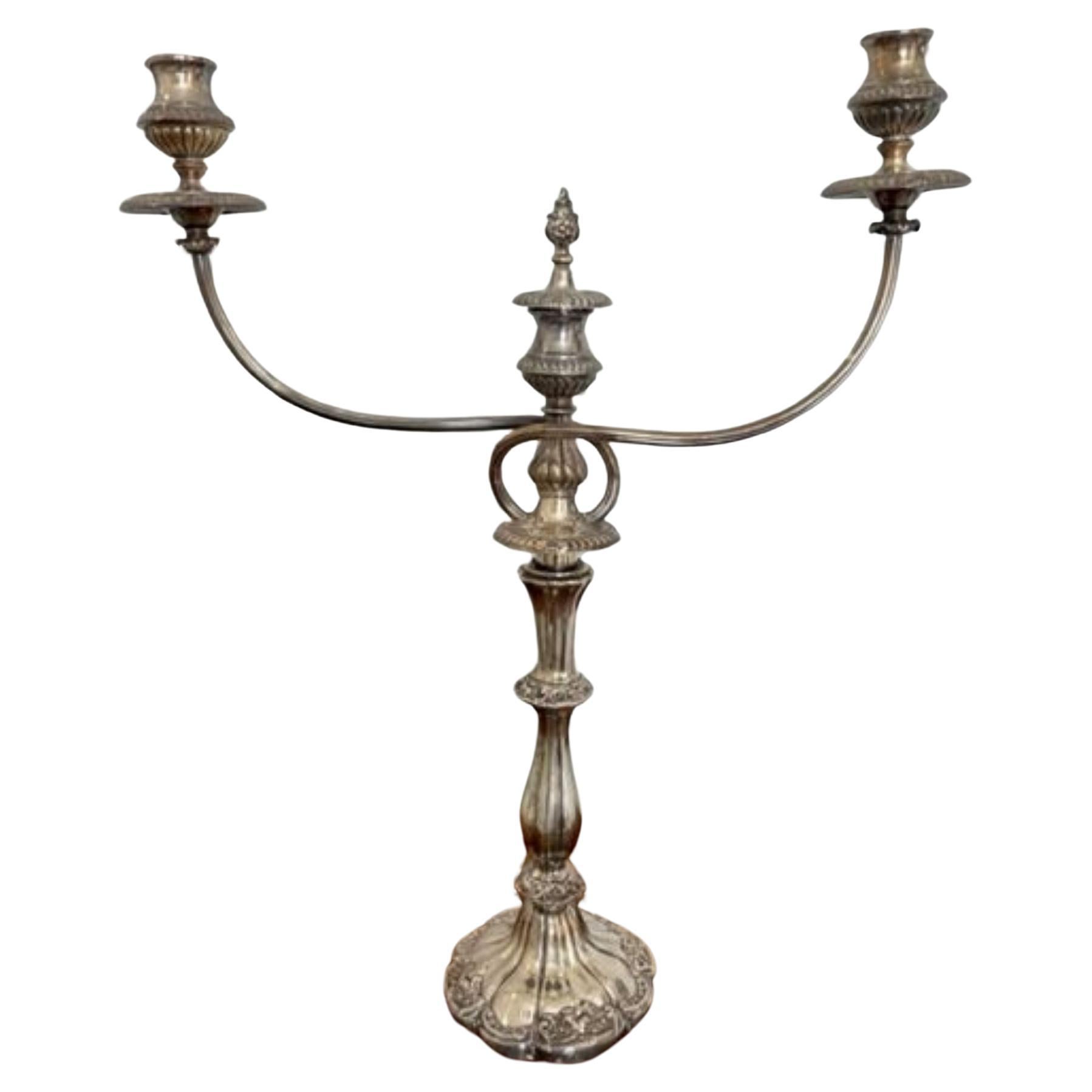 Fine Quality Antique Victorian Silver Plated Candelabra For Sale