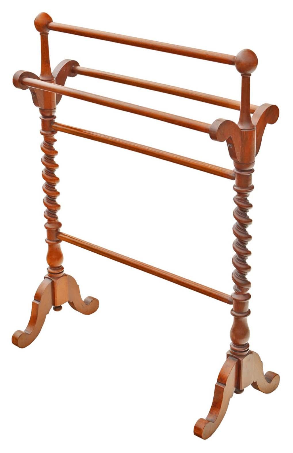 Fine Quality Antique Walnut Twist Victorian Towel Rail Stand - 19th Century In Good Condition In Wisbech, Cambridgeshire