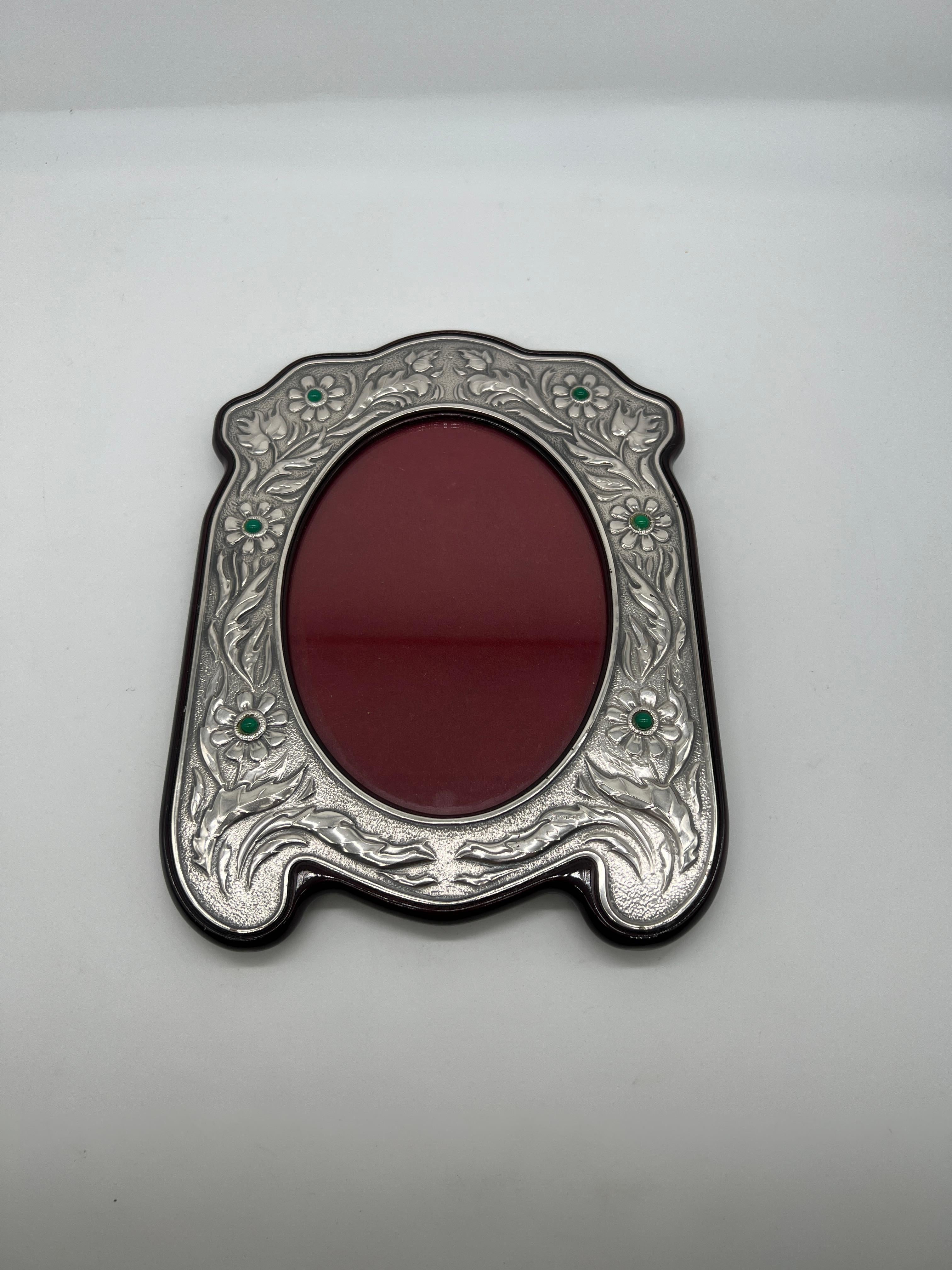Marco Art Nouveau de plata de ley Arin de gran calidad con margaritas en venta 3