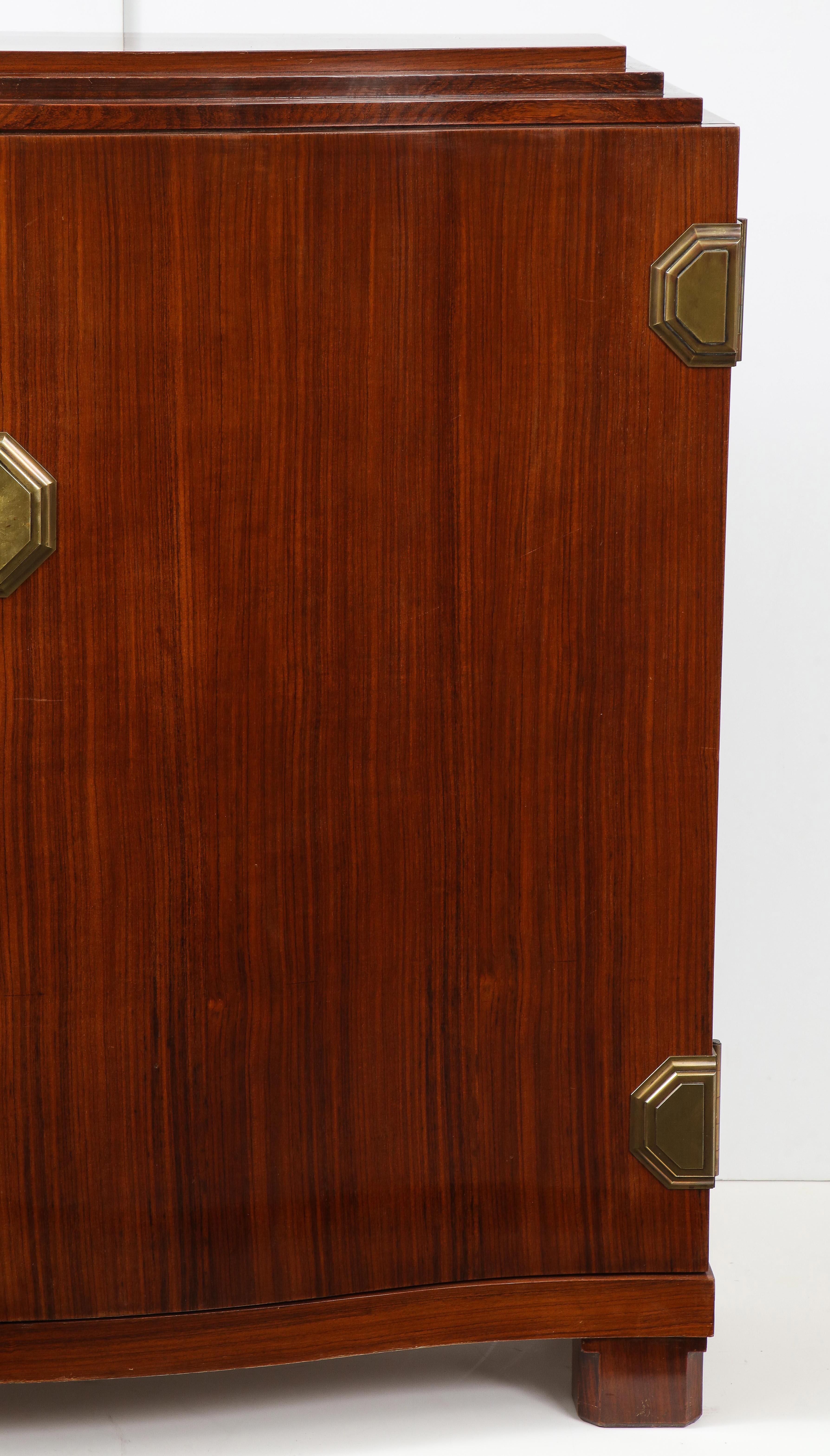 Fine Quality Art Deco Walnut Two-Door Cabinet Attributed to Maison Dominique 5