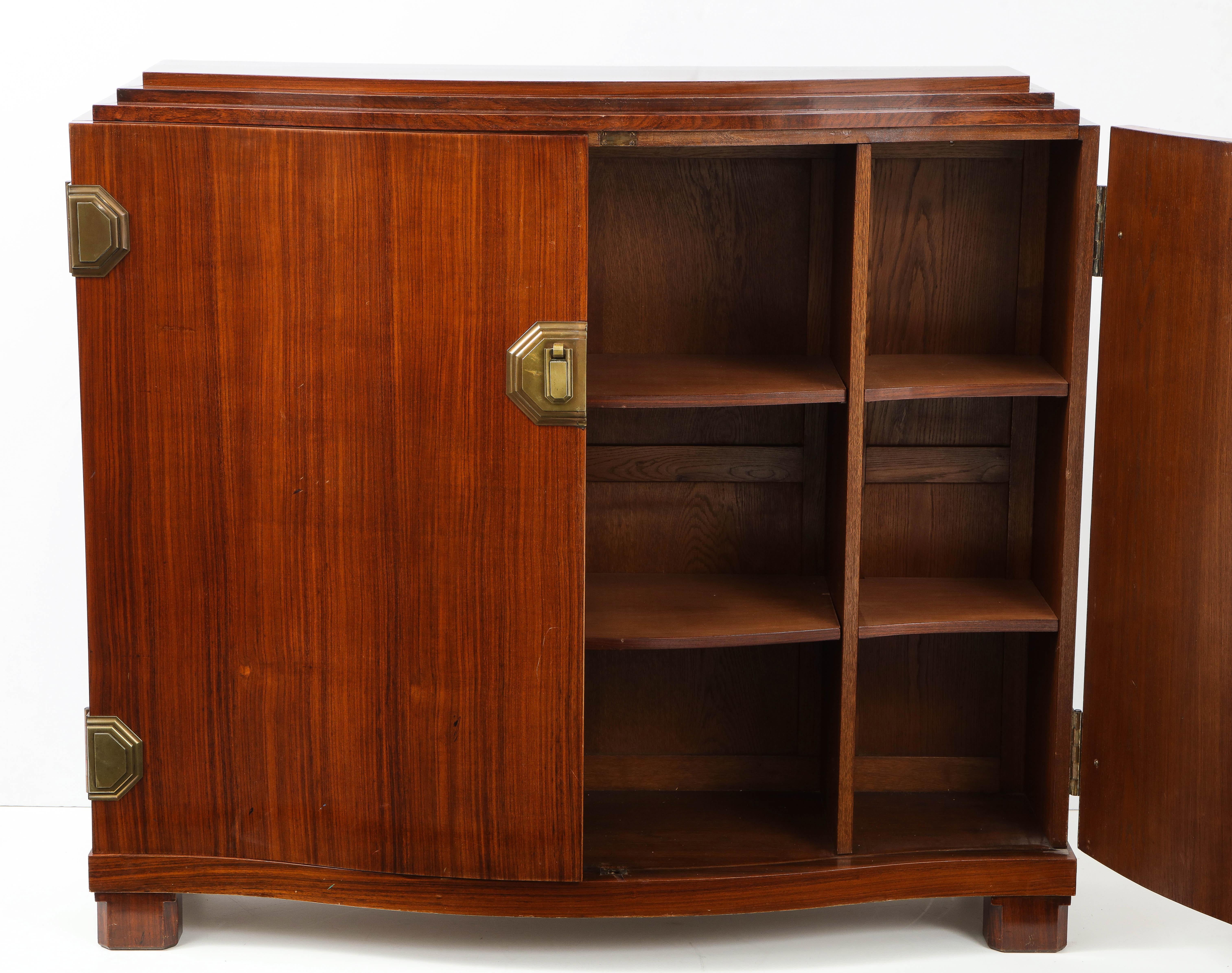 Fine Quality Art Deco Walnut Two-Door Cabinet Attributed to Maison Dominique 6