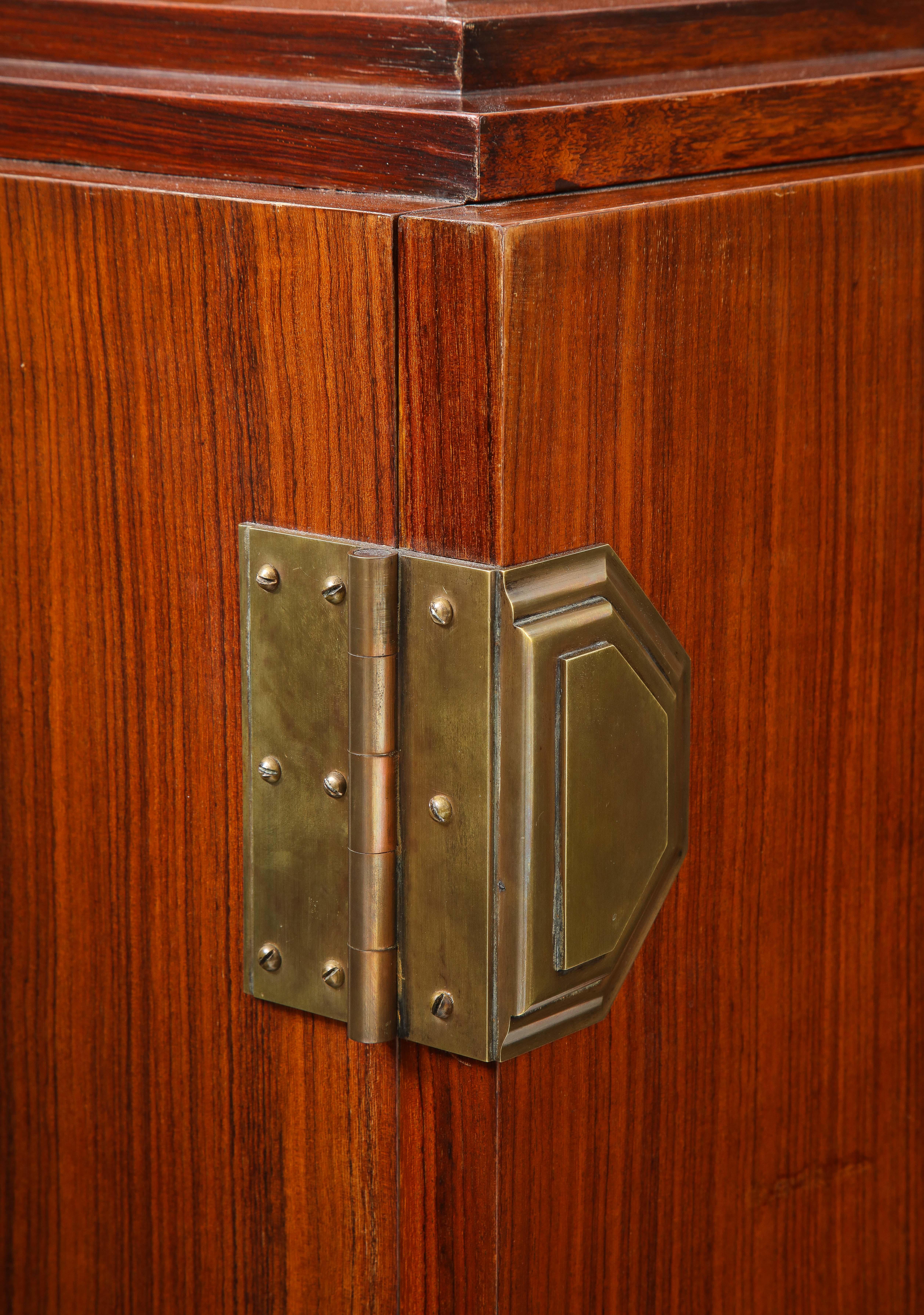 Fine Quality Art Deco Walnut Two-Door Cabinet Attributed to Maison Dominique 4