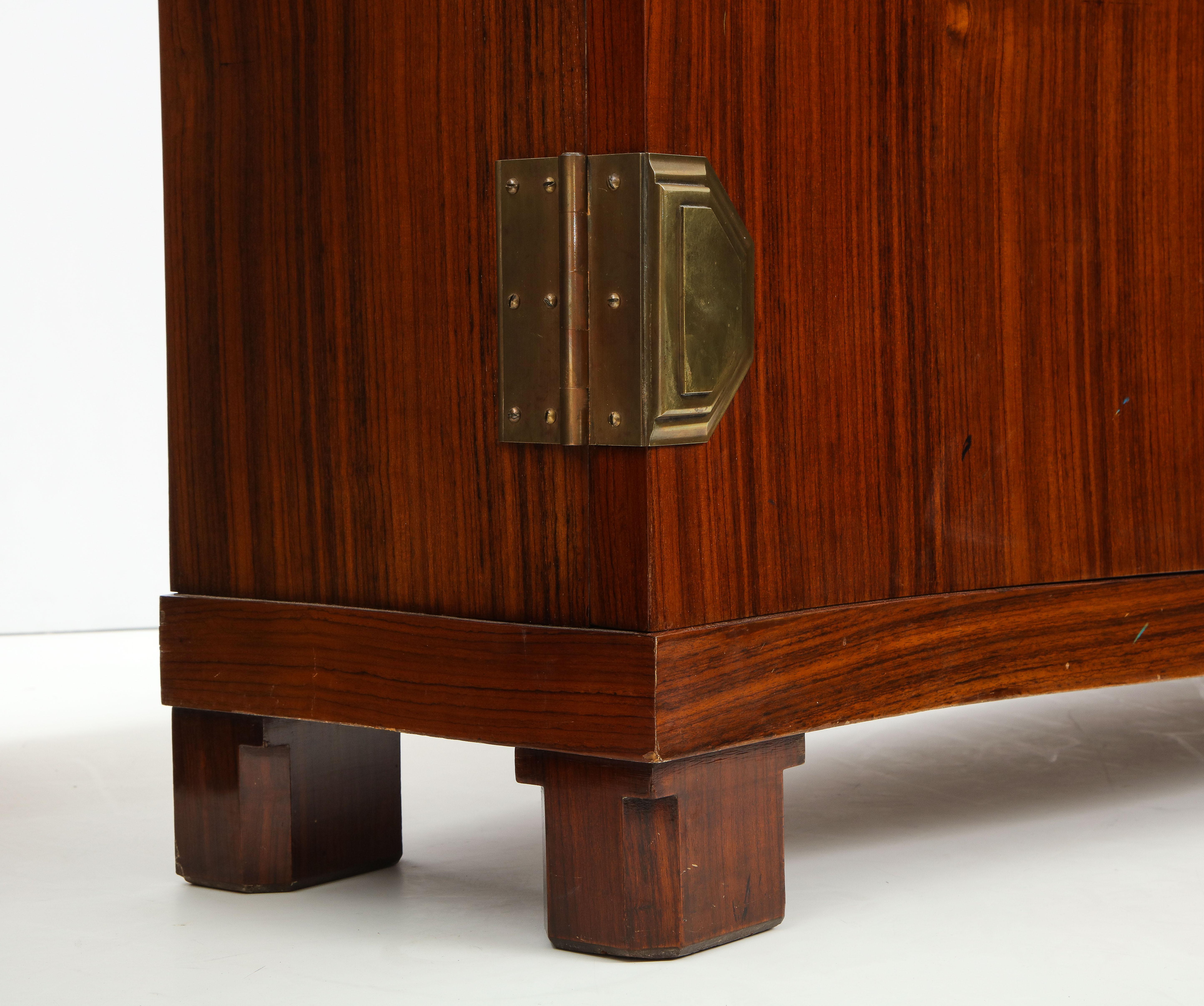 Fine Quality Art Deco Walnut Two-Door Cabinet Attributed to Maison Dominique 9