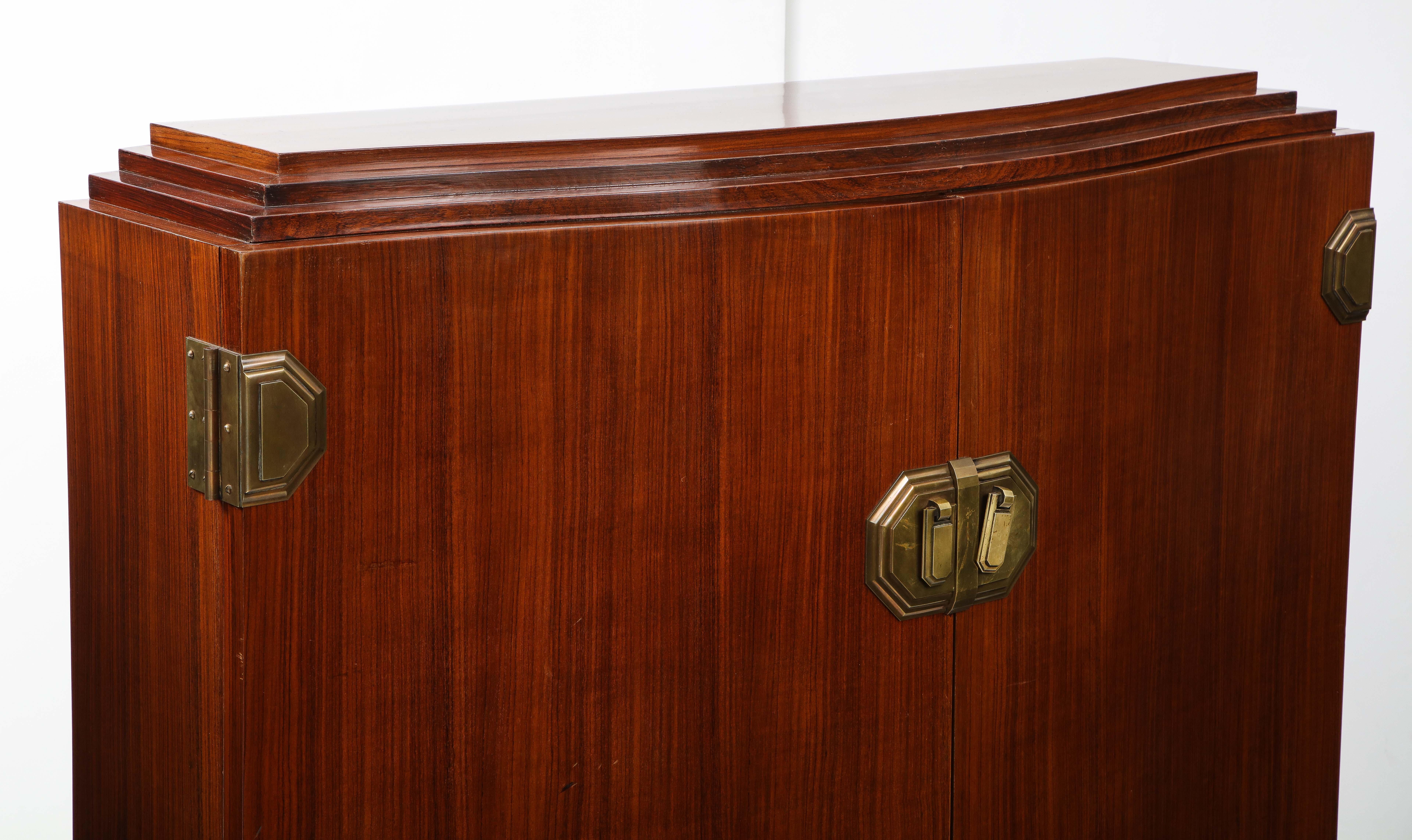 Fine Quality Art Deco Walnut Two-Door Cabinet Attributed to Maison Dominique 11