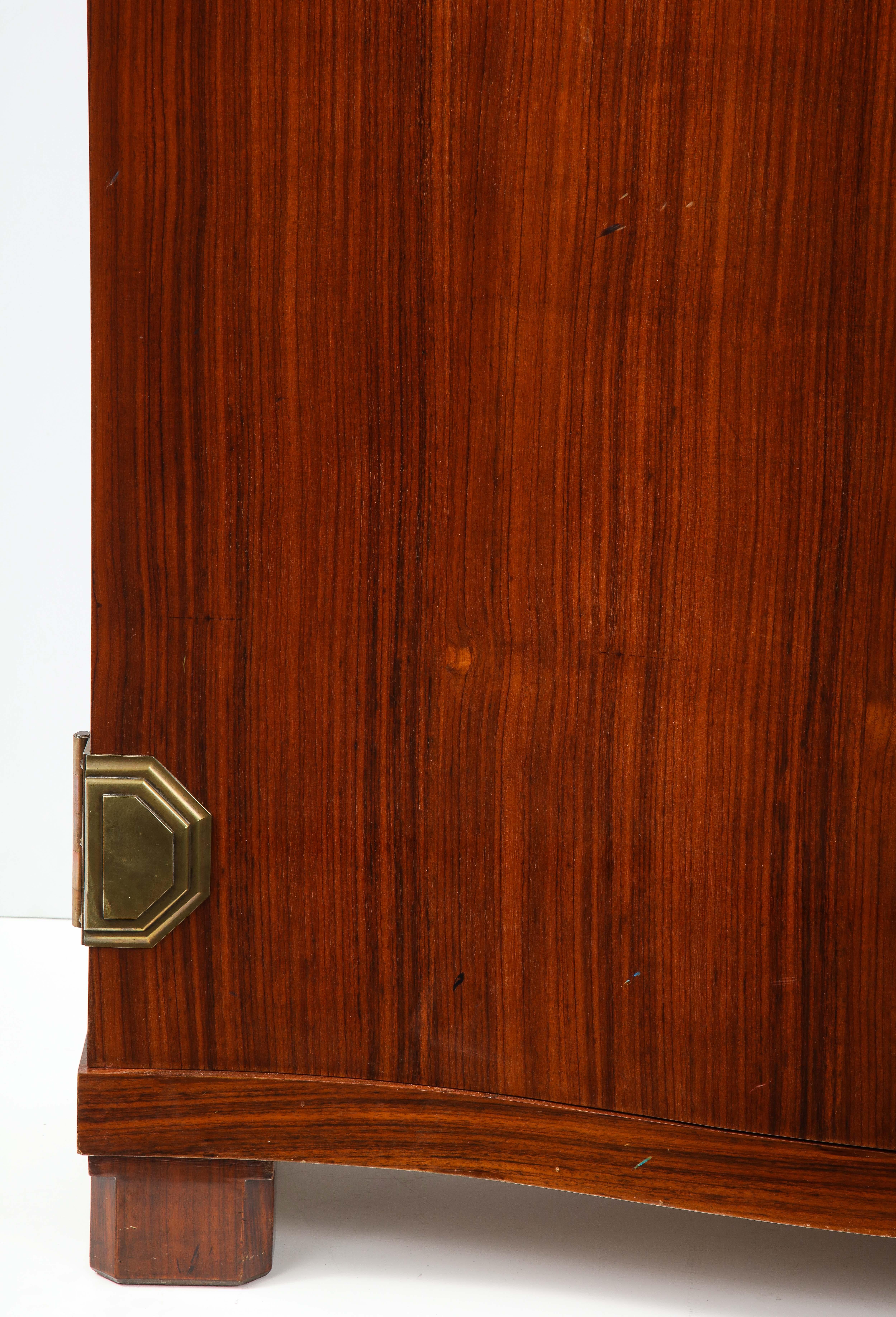 Fine Quality Art Deco Walnut Two-Door Cabinet Attributed to Maison Dominique 2