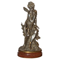 Fine Quality Art Nouveau Gilt and Silvered Bronze Figure of Psyche