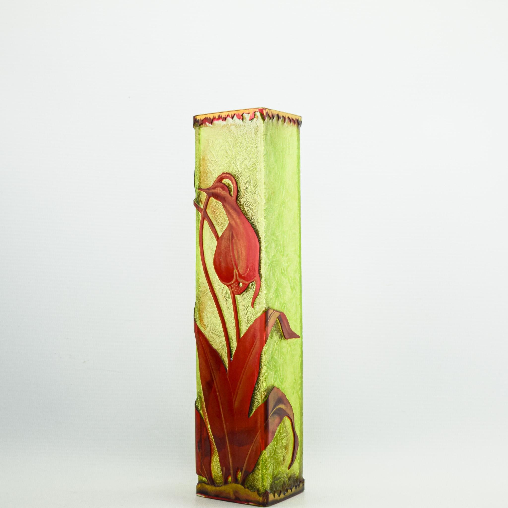 Francese Vaso in vetro Baccarat Cameo di alta qualità C1890 in vendita