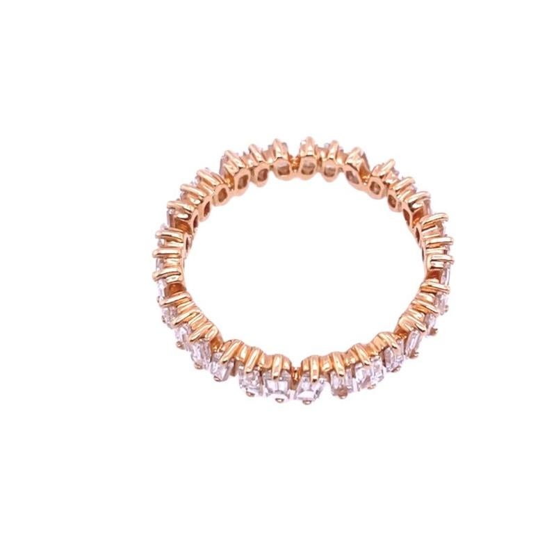 Baguette Cut Fine Quality Baguette Full Eternity Ring 1.18ct of Diamonds in 18ct Rose Gold For Sale