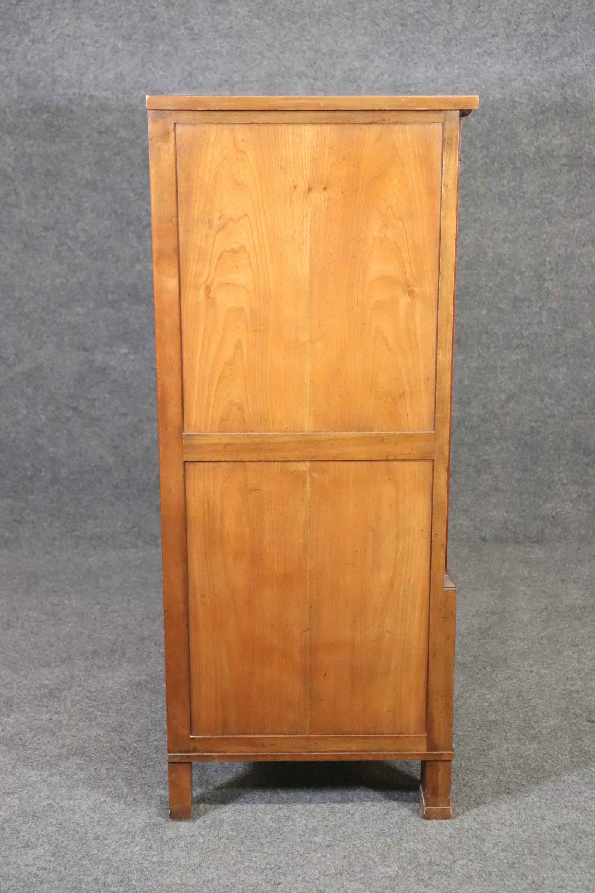 Fine Quality Baker French Directoire Style Cherry Tall Dresser, Circa 1950s In Good Condition In Swedesboro, NJ