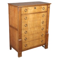 Retro Fine Quality Baker French Directoire Style Cherry Tall Dresser, Circa 1950s