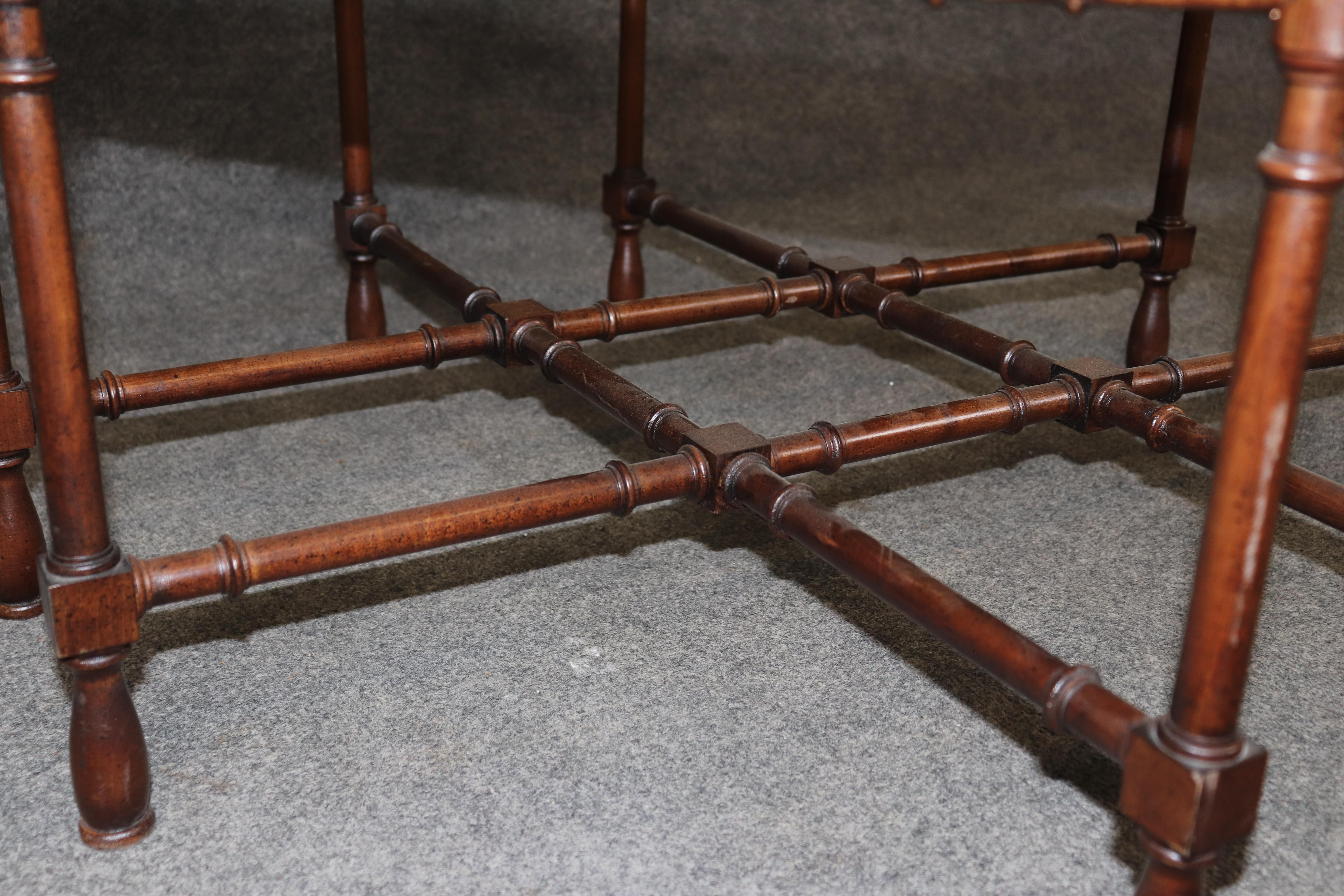 Fine Quality Baker Furniture Brass Tray Top Faux Bamboo Coffee Table For Sale 1