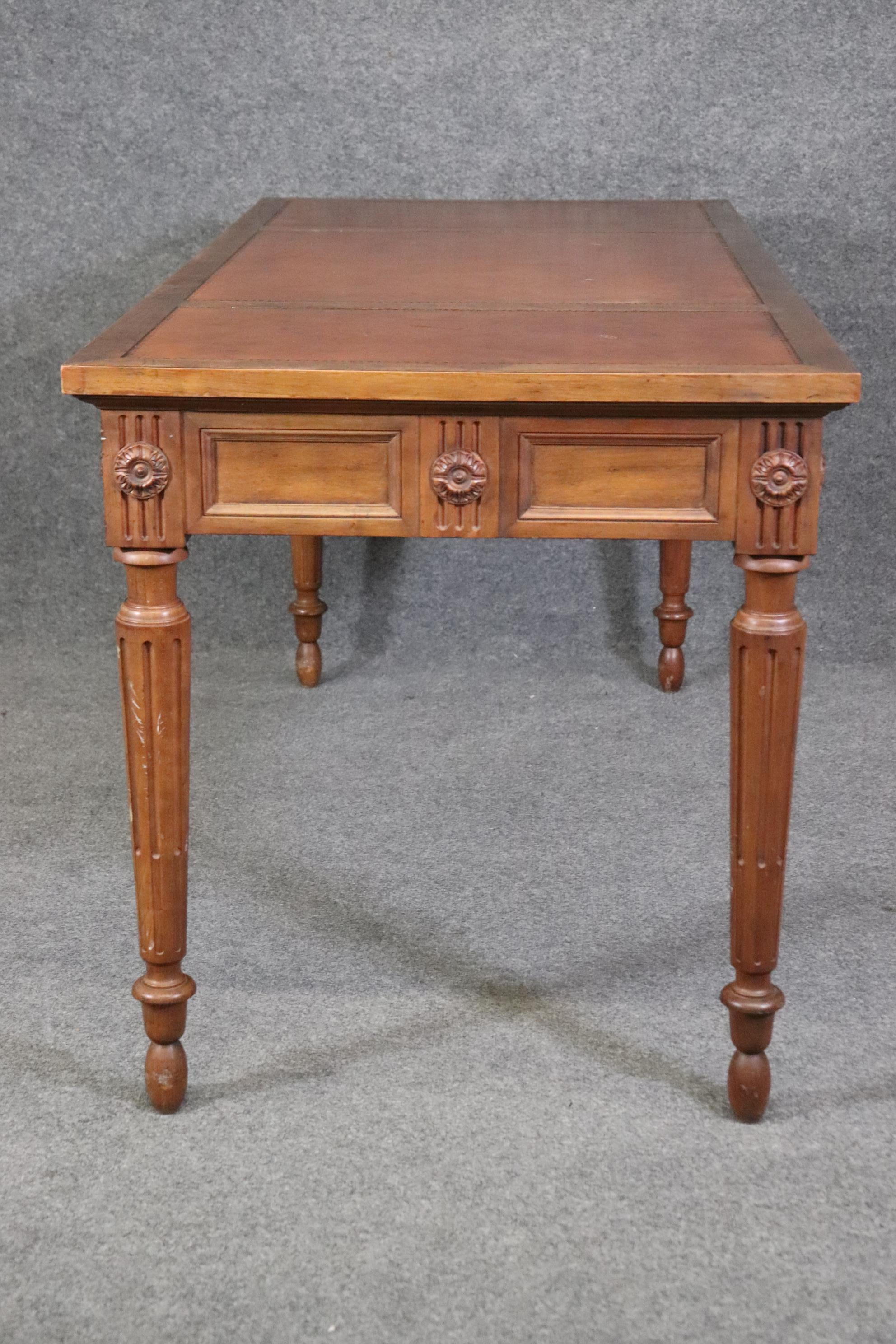 Fine Quality Baker Furniture Company Embossed Leather Top Louis XVI Style Desk  1