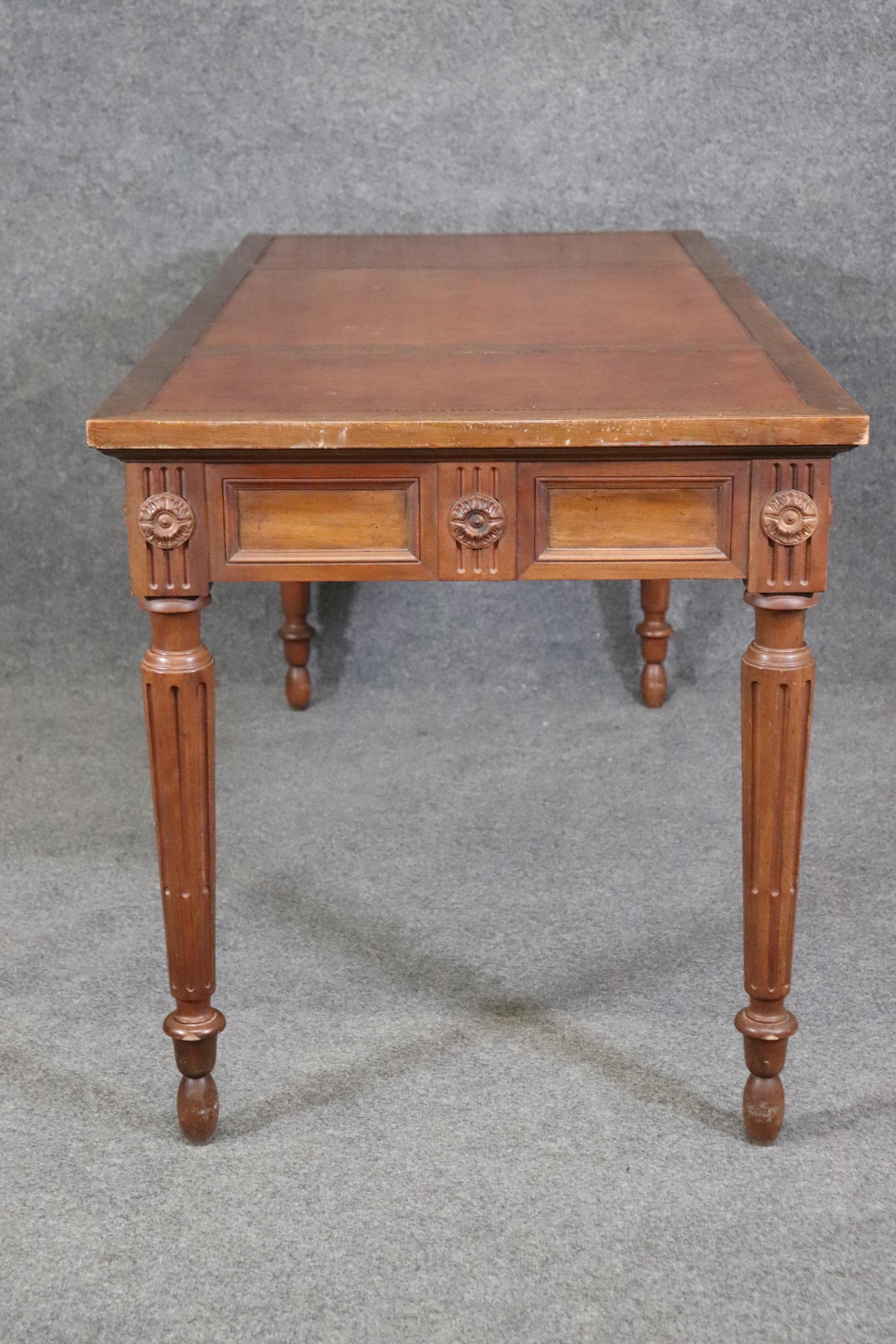 Fine Quality Baker Furniture Company Embossed Leather Top Louis XVI Style Desk  3