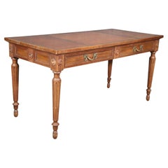 Fine Quality Baker Furniture Company Embossed Leather Top Louis XVI Style Desk 