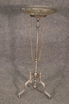 Fine Quality Brass and Bronze Antique Figural Repousse Calling Card Table