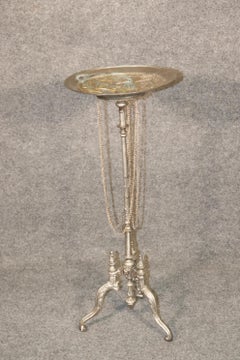 Fine Quality Brass and Bronze Antique Figural Repousse Calling Card Table