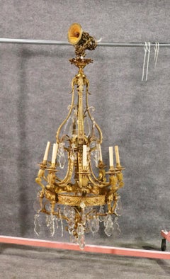 Fine Quality Bronze and Genuine Crystal French Louis XV Style Chandelier