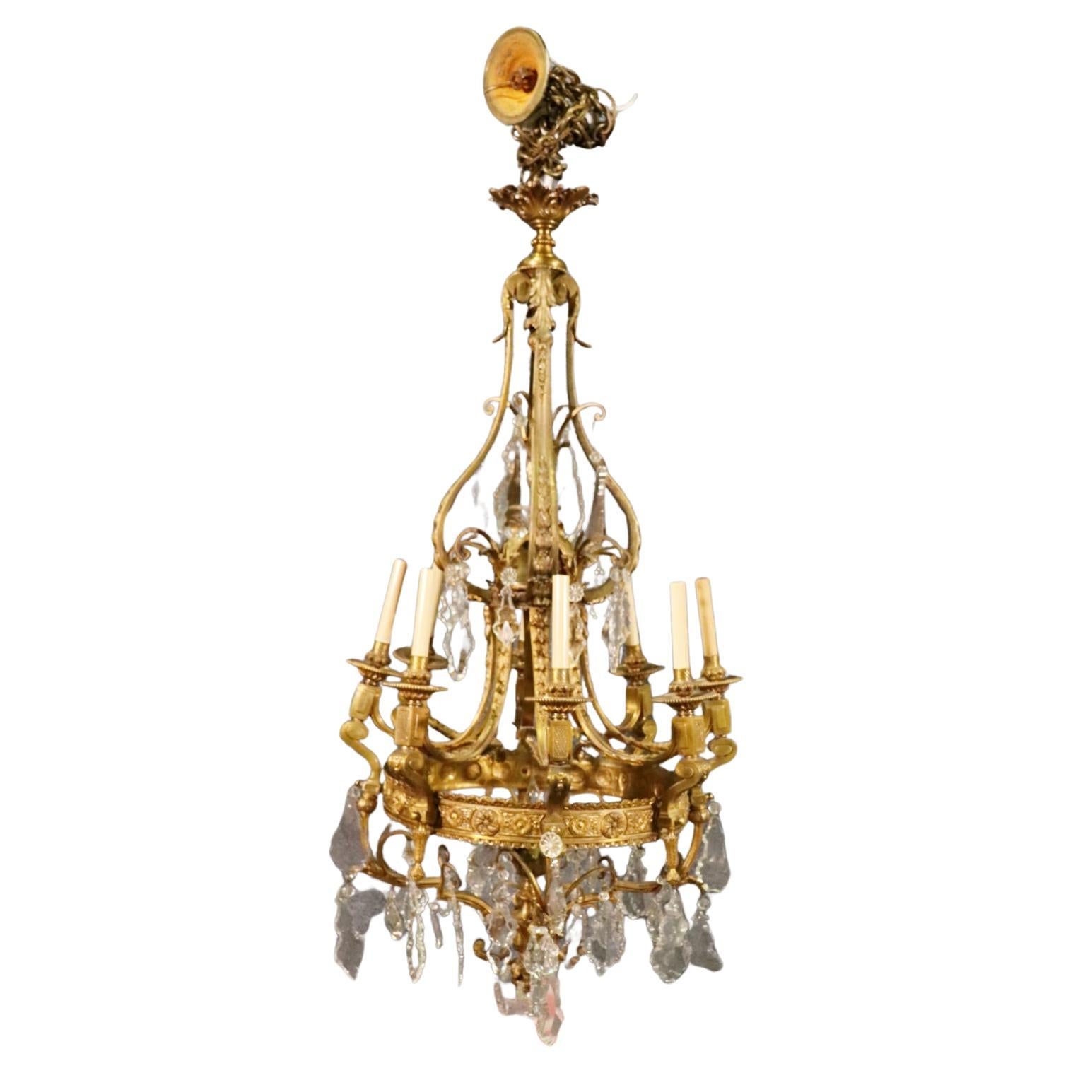 Fine Quality Bronze and Genuine Crystal French Louis XV Style Chandelier