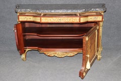 Fine Quality Bronze Mounted Inlaid Marble Top Commode manner Jean Henri Riesner