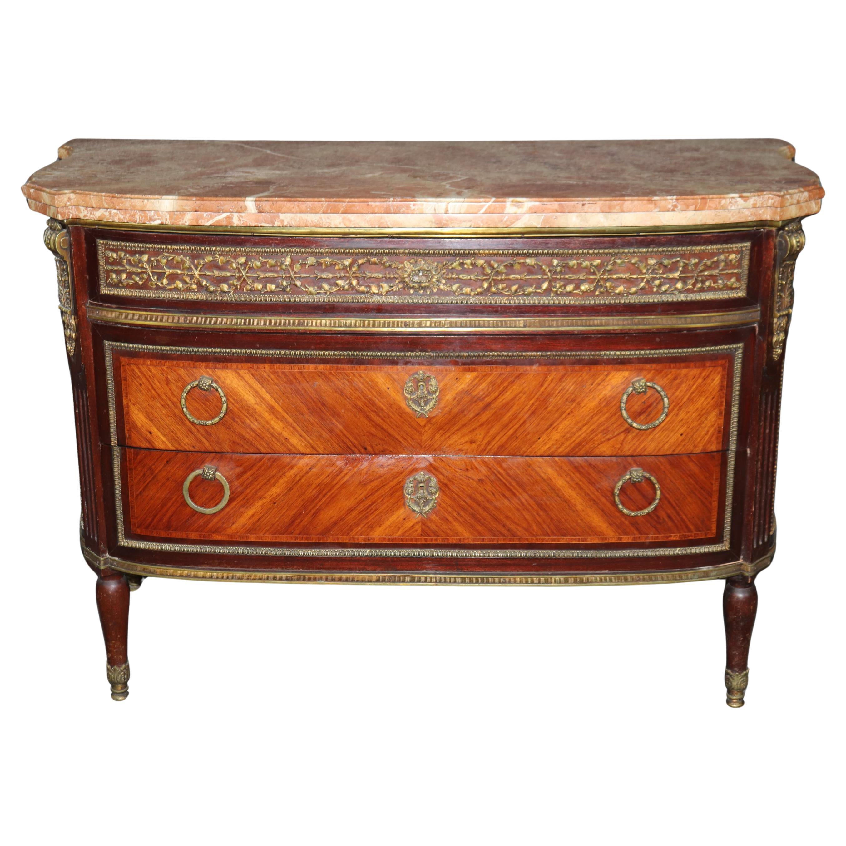 Fine Quality Bronze Mounted Marble Top French Commode Manner of Paul Sormani
