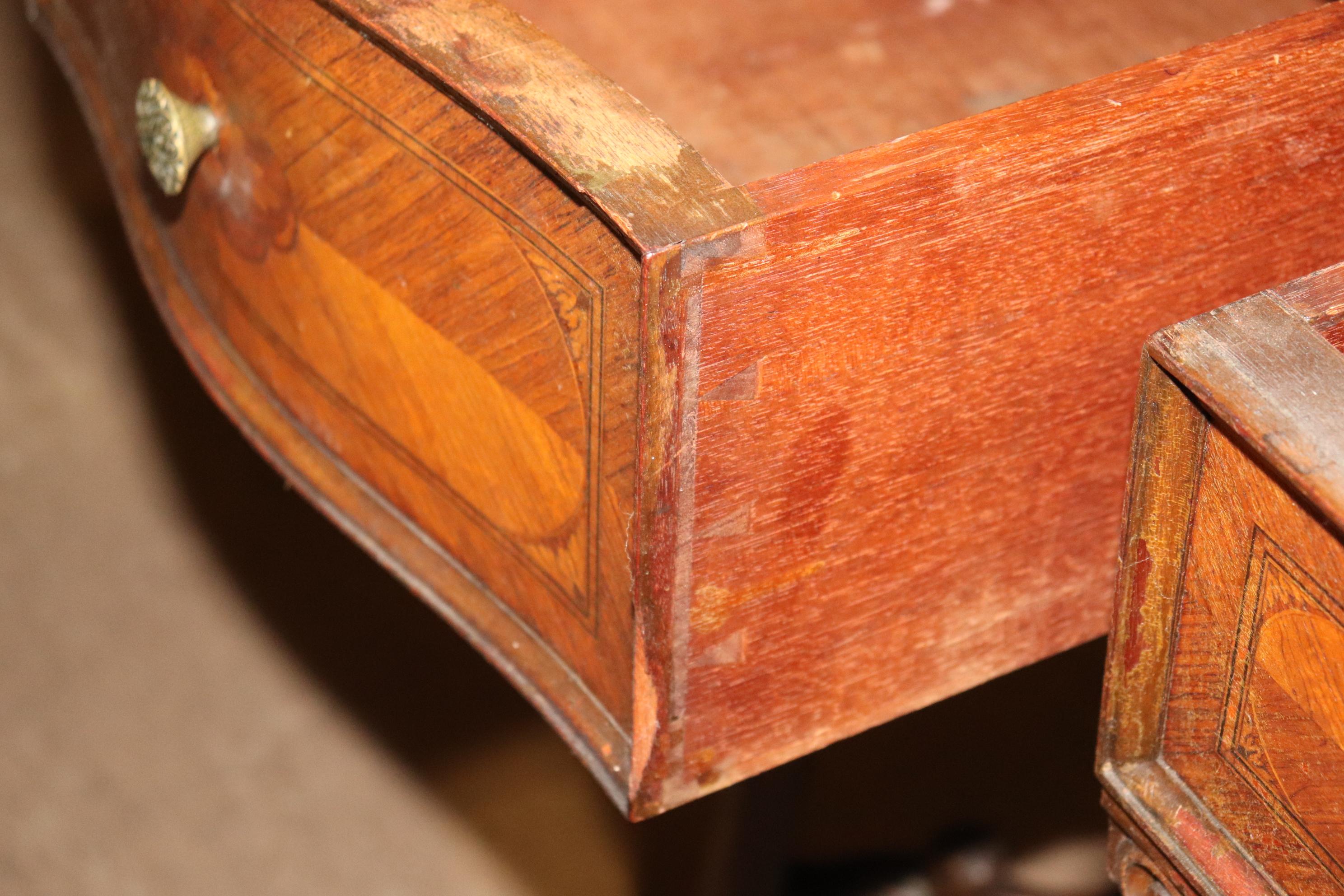 Fine Quality Brown and White Marble Carved Walnut French Sideboard