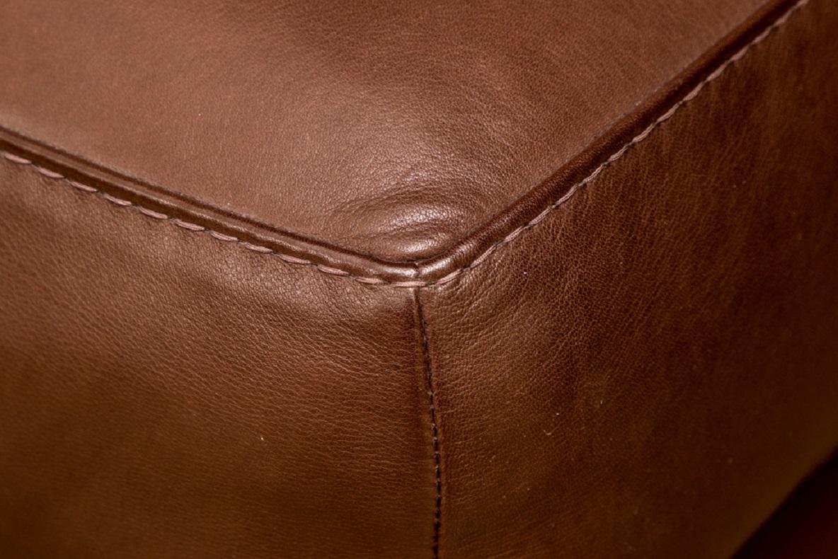 20th Century Fine Quality Brown Leather Ottoman by Rivolta, Italy