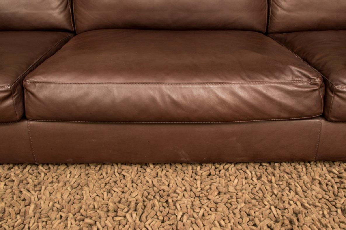 Italian Fine Quality Brown Leather Sofa by Rivolta, Italy