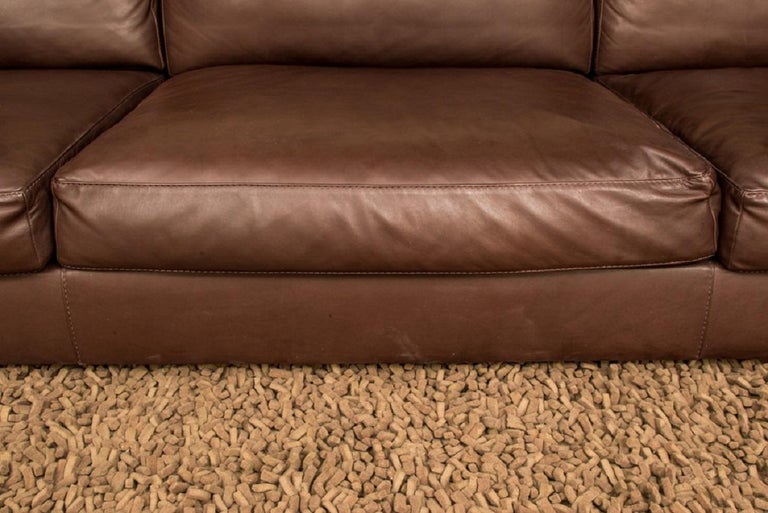 Fine Quality Brown Leather Sofa by Rivolta, Italy For Sale at 1stdibs