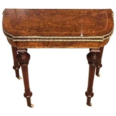 Fine Quality Burr Walnut and Ormolu-Mounted Victorian Period Games Table