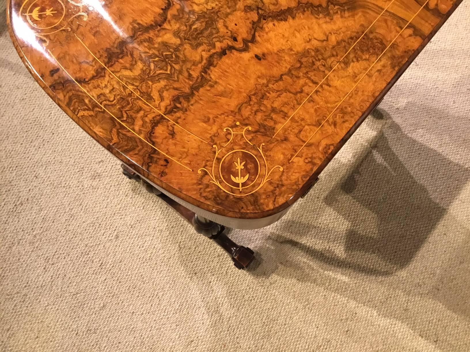 Late 19th Century Fine Quality Burr Walnut Victorian Period Backgammon Table