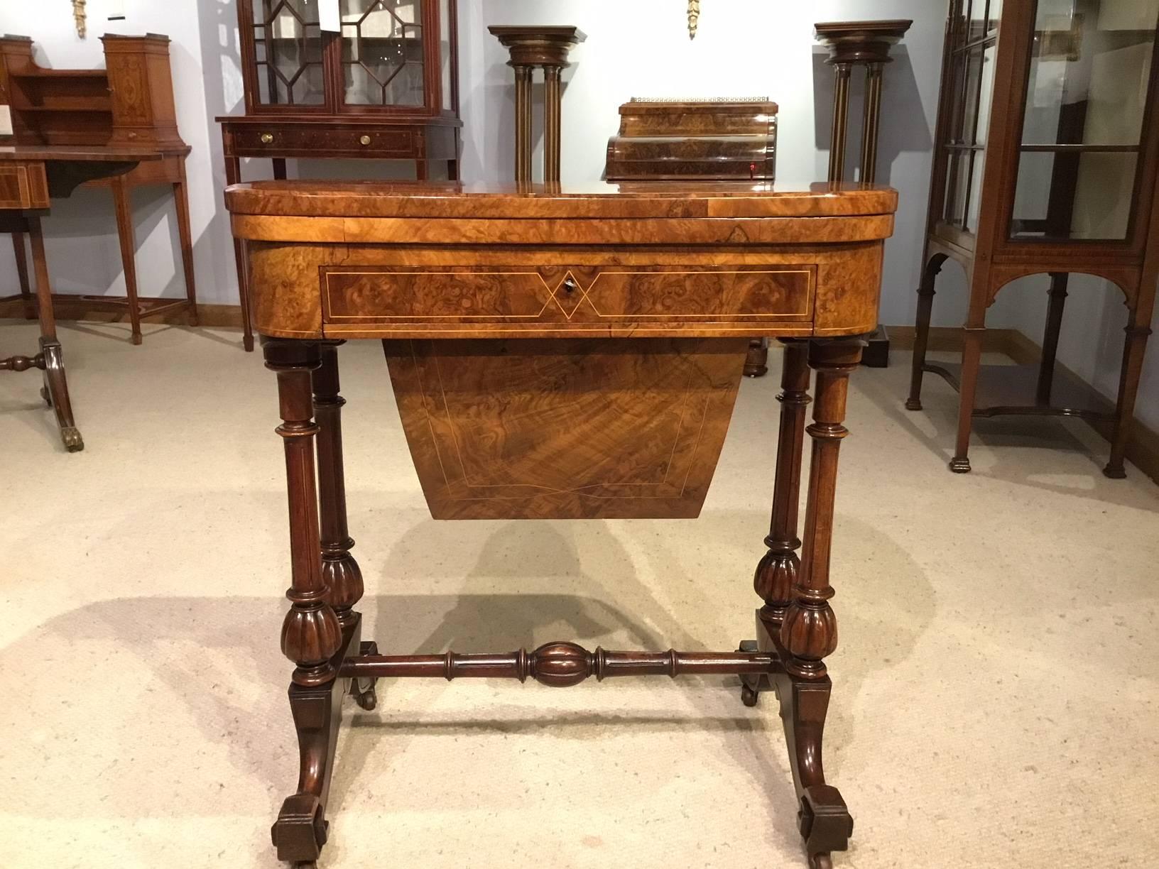 Fine Quality Burr Walnut Victorian Period Backgammon Table 1