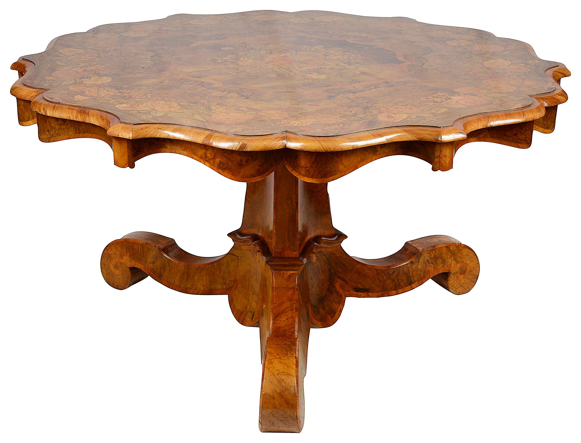 Fine Quality 19th Century Marquetry Inlaid Center Table 1