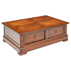 Fine Quality Campaign Style Cocktail Table With Storage