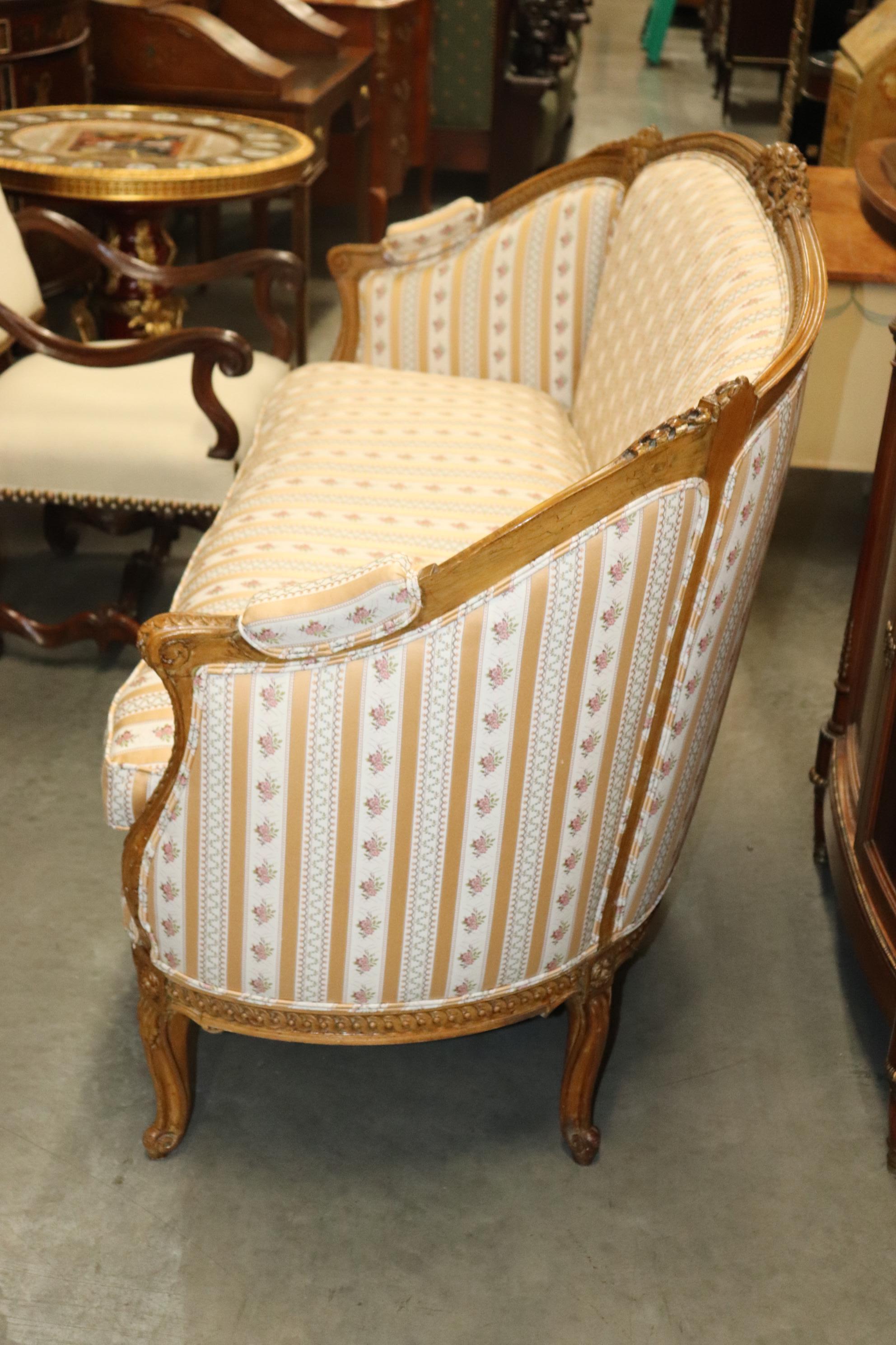 Fine Quality Carved French Louis XV Settee Sofa, Circa 1940s 4