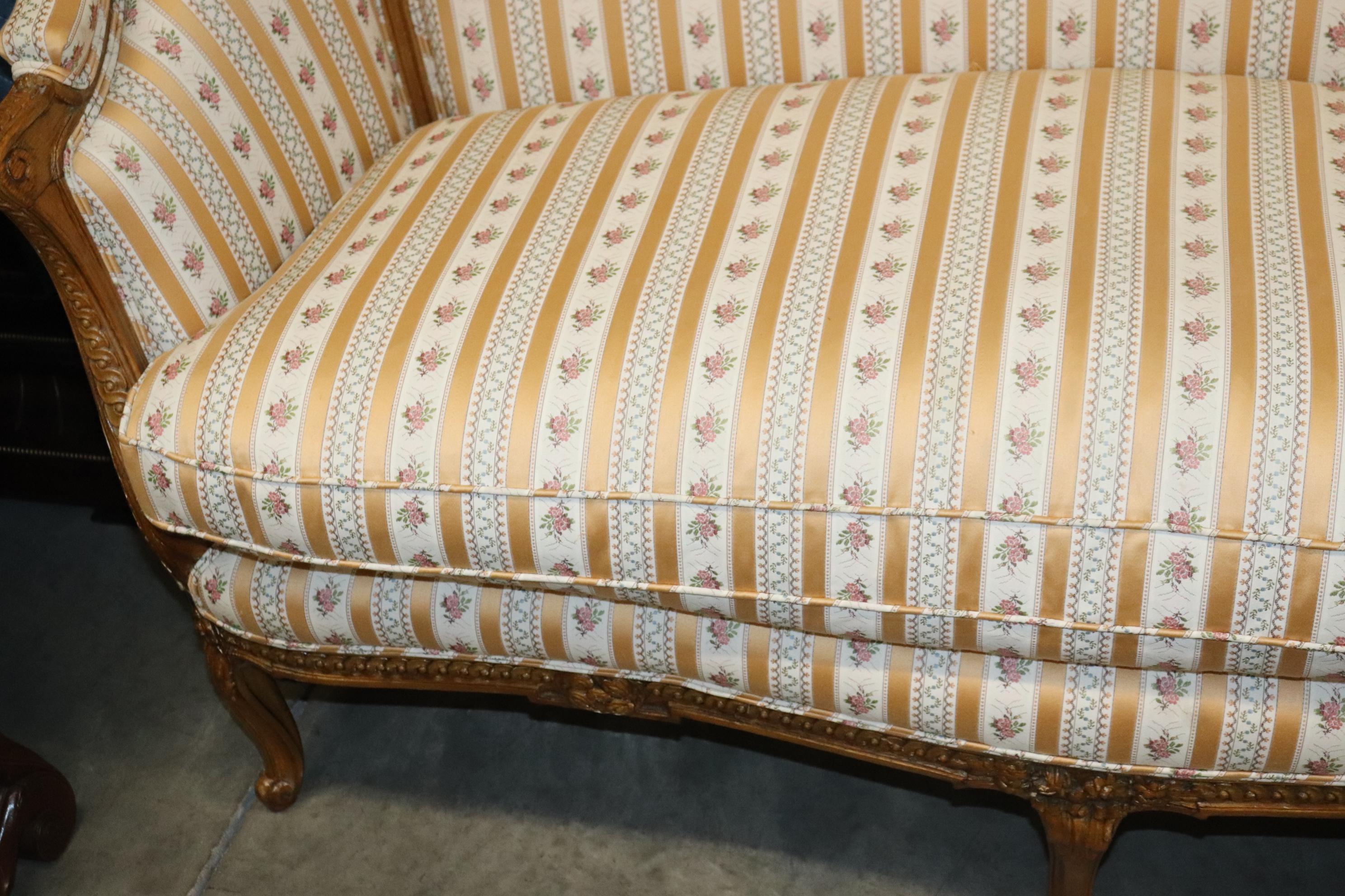 Fine Quality Carved French Louis XV Settee Sofa, Circa 1940s 9