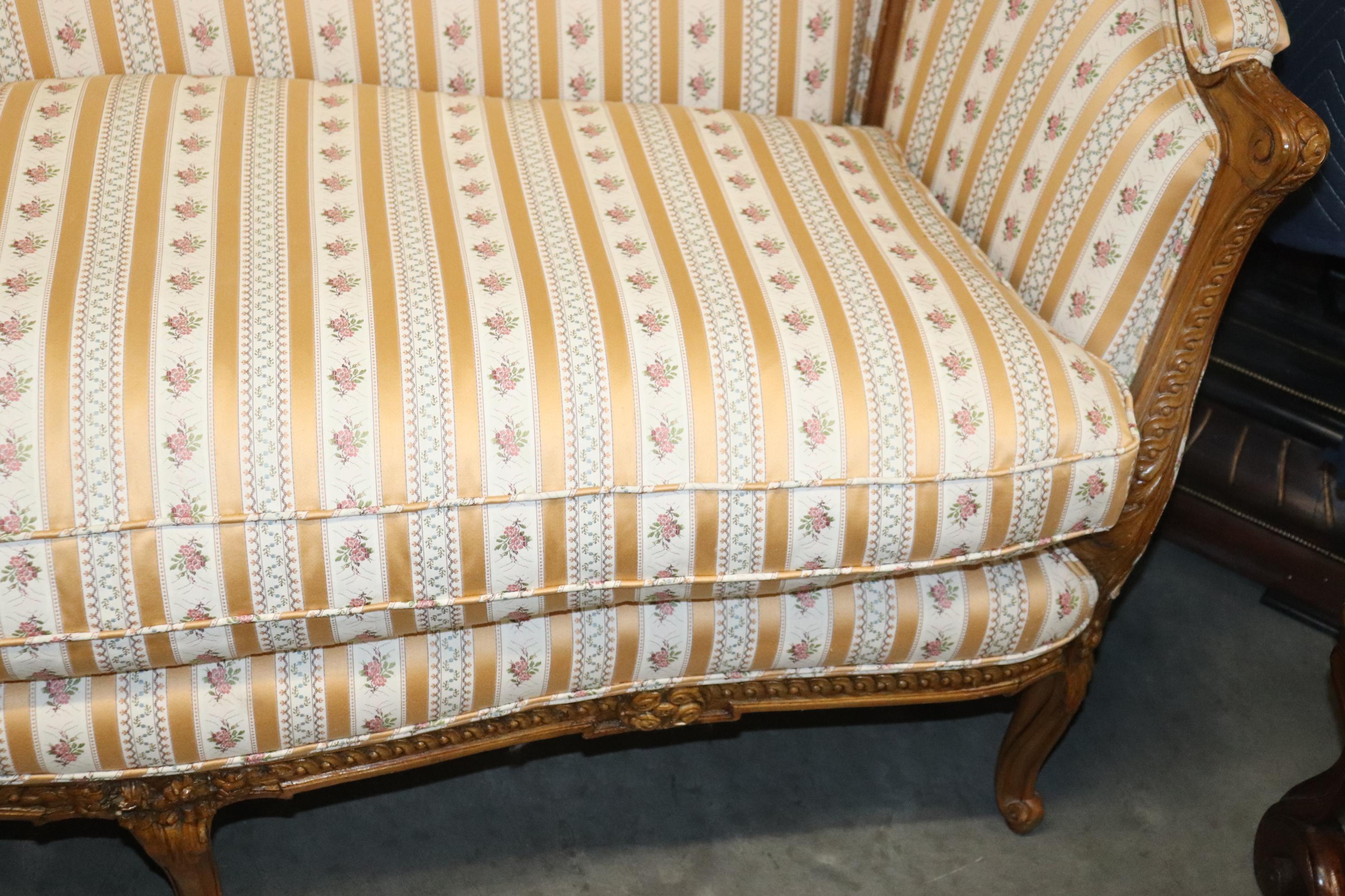 Fine Quality Carved French Louis XV Settee Sofa, Circa 1940s 11