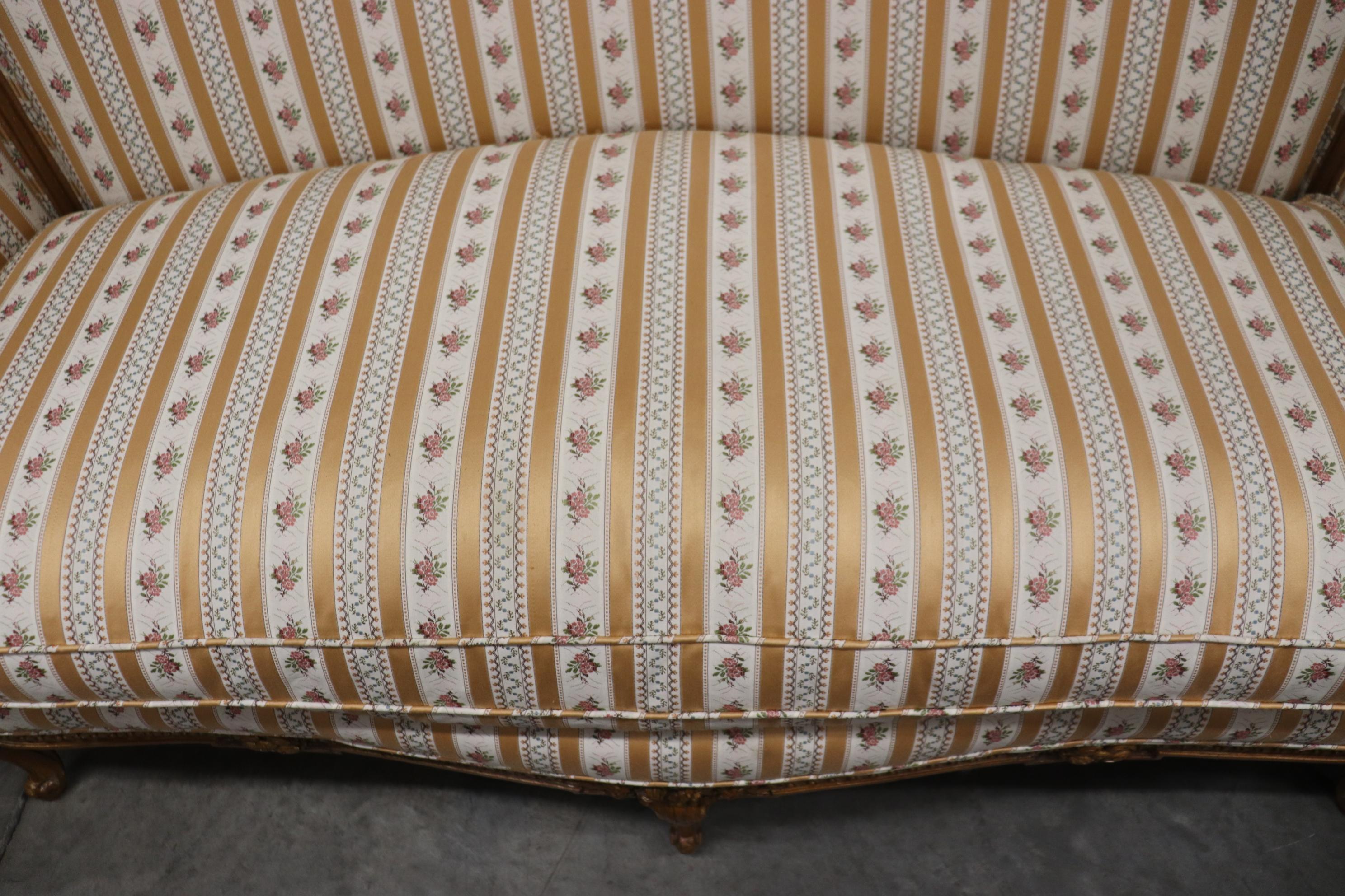 Fine Quality Carved French Louis XV Settee Sofa, Circa 1940s 12