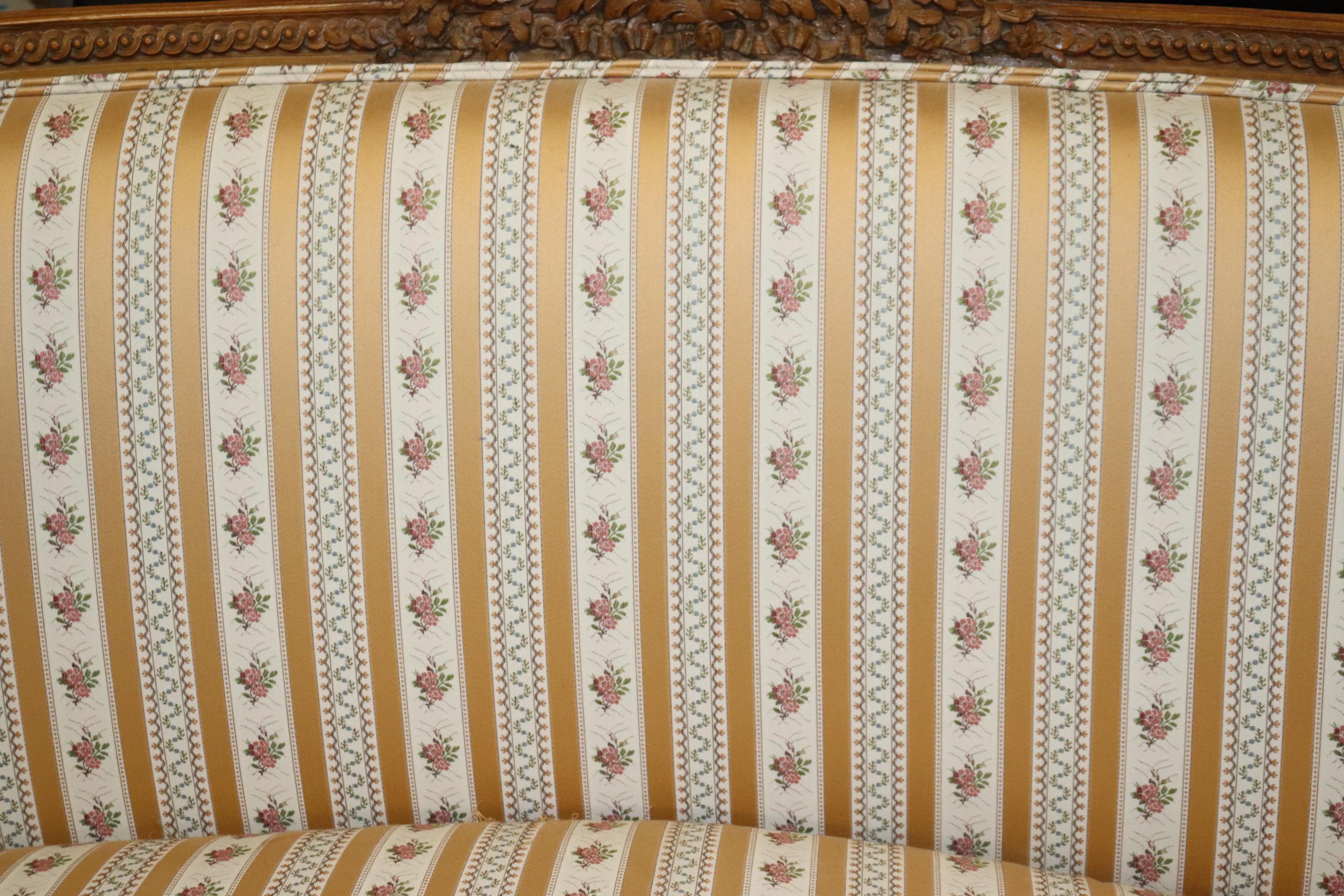 Fine Quality Carved French Louis XV Settee Sofa, Circa 1940s 13