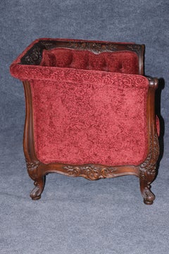 Fine Quality Carved French Louis XV Walnut Square Back Bergere Chair